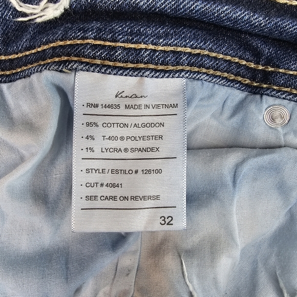Kancan Jeans for Maurices Women's Size 32 Distressed Frayed Hem Blue Denim Ankle - Picture 14 of 16